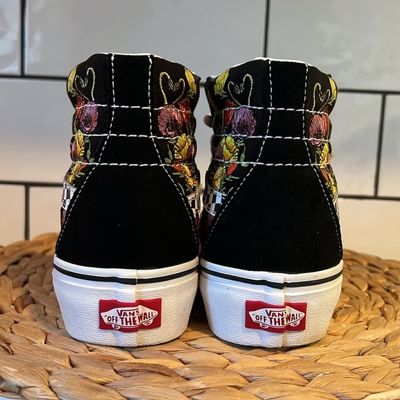 Vans Black Floral High-Top Sneakers - Picture 4 of 6